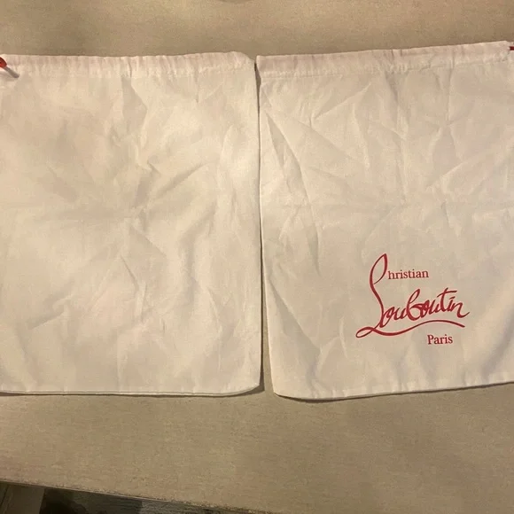 Christian Louboutin White canvas shoe Bags with Red Logo Size 11/15 - Picture 4 of 10